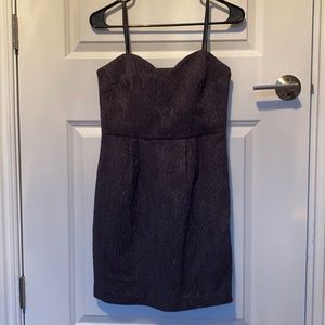 BCBGeneration Gray Textured Strapless Dress